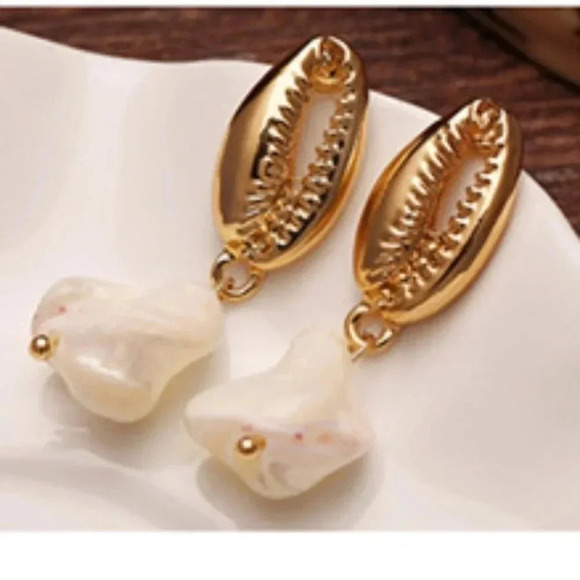 Mermaid Stud Dangle Earrings 18k - Picture 2 of 8